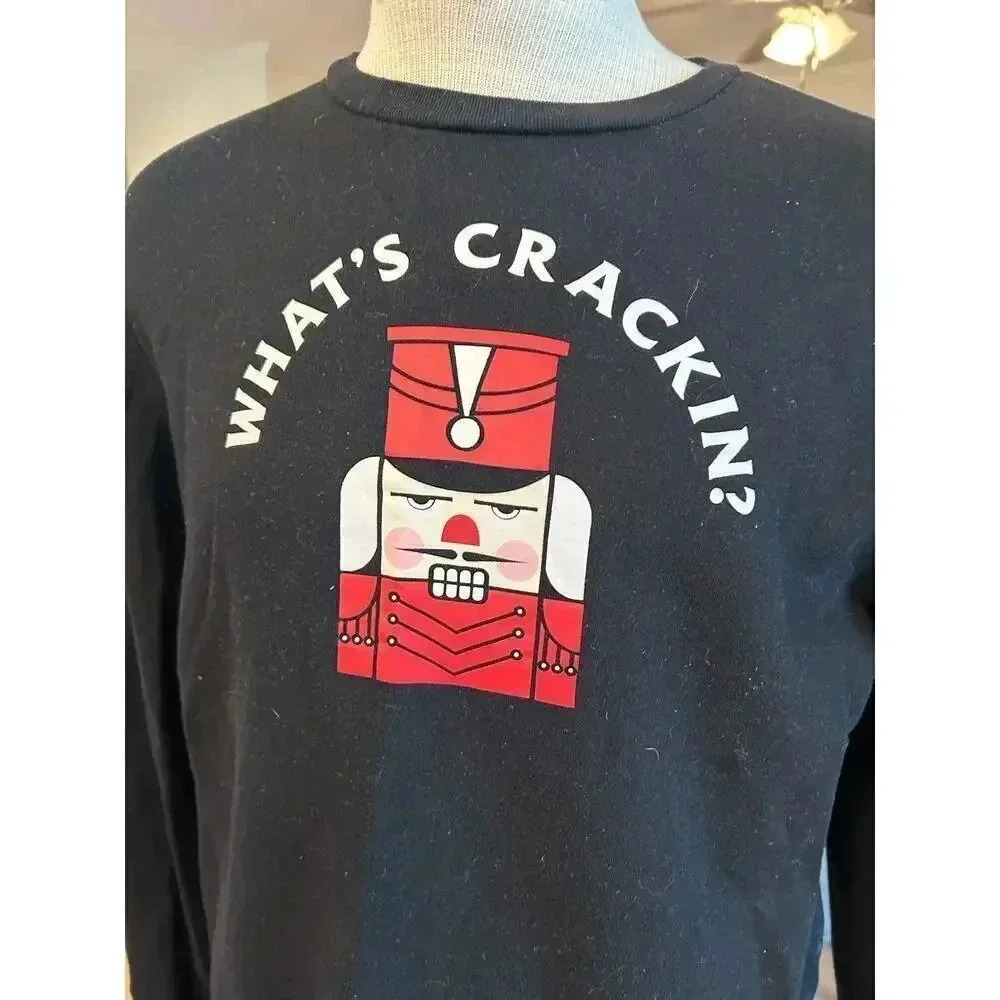 OLD NAVY nutcracker christmas sweatshirt "whats Crackin" unisex size large - Picture 2 of 4